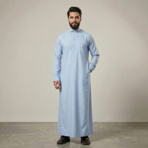 Premium-Sky-Blue-Arabic-Mens-Cashmere-Wool-Thobe.jpg Premium Sky-Blue Arabic Men's Cashmere Wool Thobe