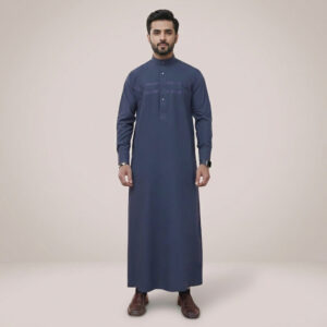 Premium Steel Blue Men's Designer Thobe