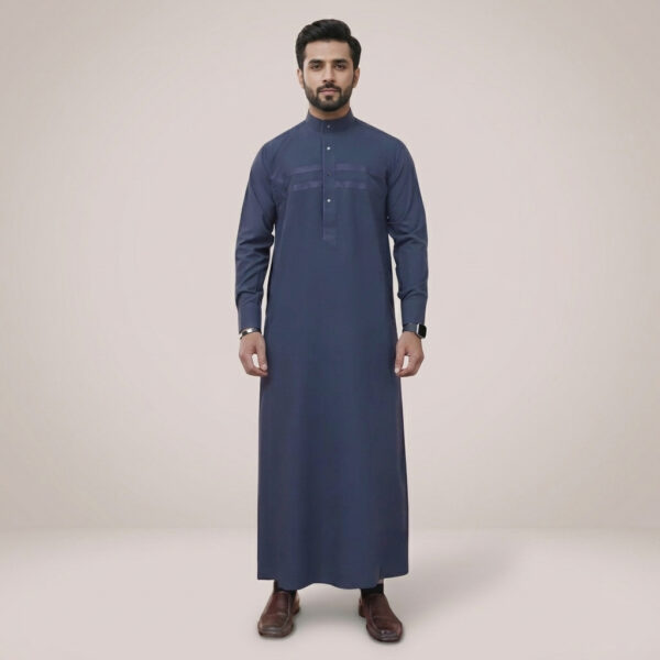 Premium Steel Blue Men's Designer Thobe