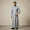 Premium-Textured-Light-Grey-Mens-Cashmere-Wool-Thobe.jpg Premium Textured Light Grey Men's Cashmere Wool Thobe