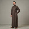 Stylish Bark Brown Men's Cashmere Wool Thobe