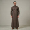 Stylish Bark Brown Men's Cashmere Wool Thobe