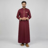 Tan Contrast Men's Maroon Thobe