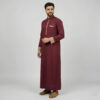 Tan Contrast Men's Maroon Thobe