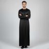 Traditional Black Emirati Style Men's Silk Thobe