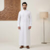 Traditional Saudi Style White Thobe for Men