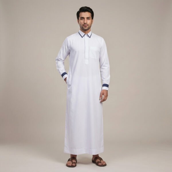 Traditional White Designer Thobe for Men