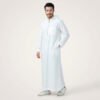 Traditional-White-Mens-Hooded-Thobe-with-Chest-Pocket-2.jpg Traditional White Men's Hooded Thobe with Chest Pocket