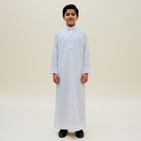 Traditional White Saudi kids Jubba Thobe