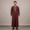 Zip-Front Men's Maroon Thobe