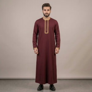 Zip-Front-Mens-Maroon-Thobes.jpeg Zip-Front Men's Maroon Thobe