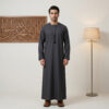 charcoal grey Emirati Style Men's Thobe